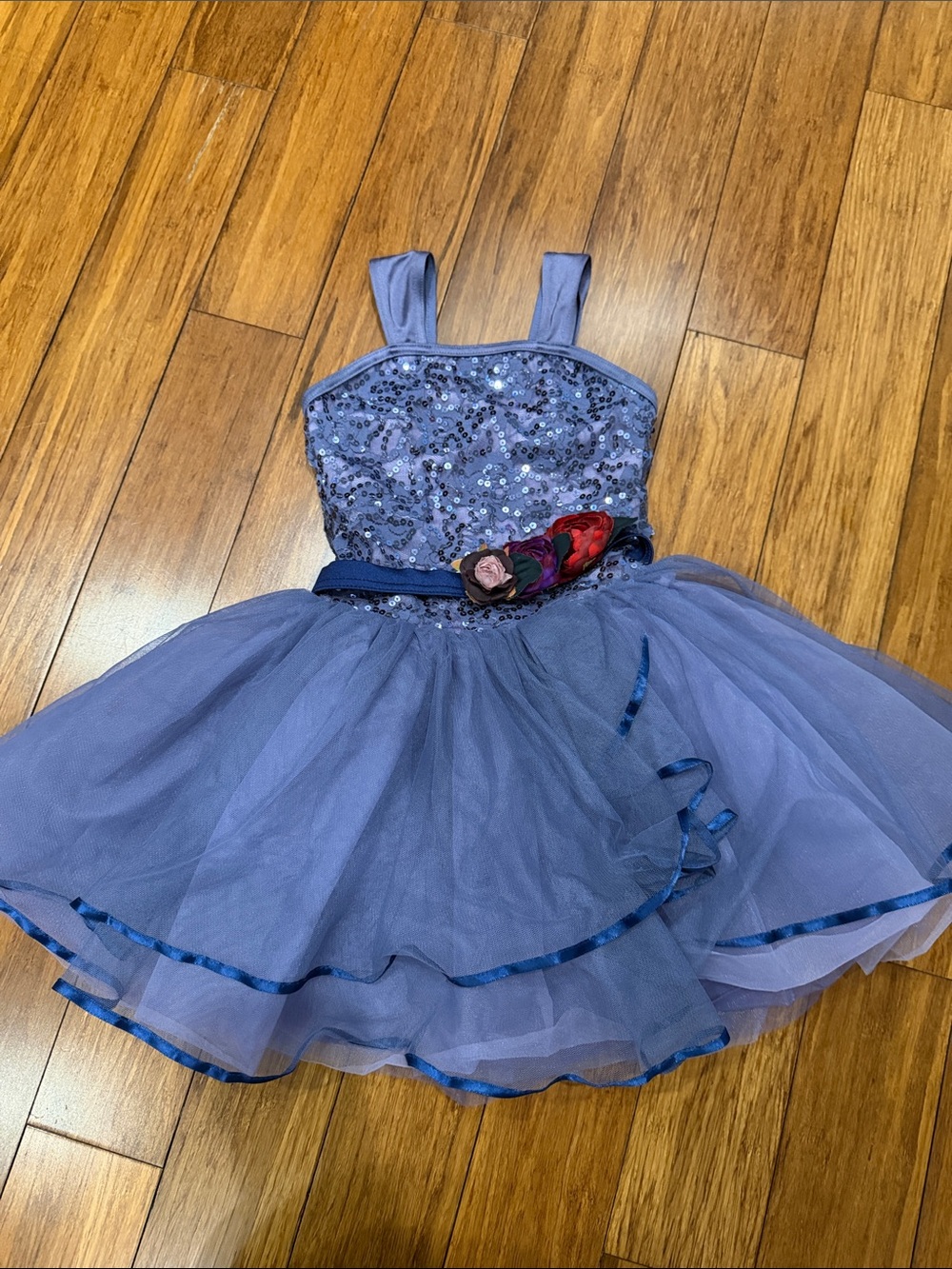 Weissman girl Lavender Sequin Tulle Ballet Costume with Floral Sash